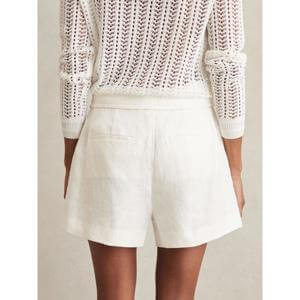 REISS FAWN Linen Whipstitch Shorts